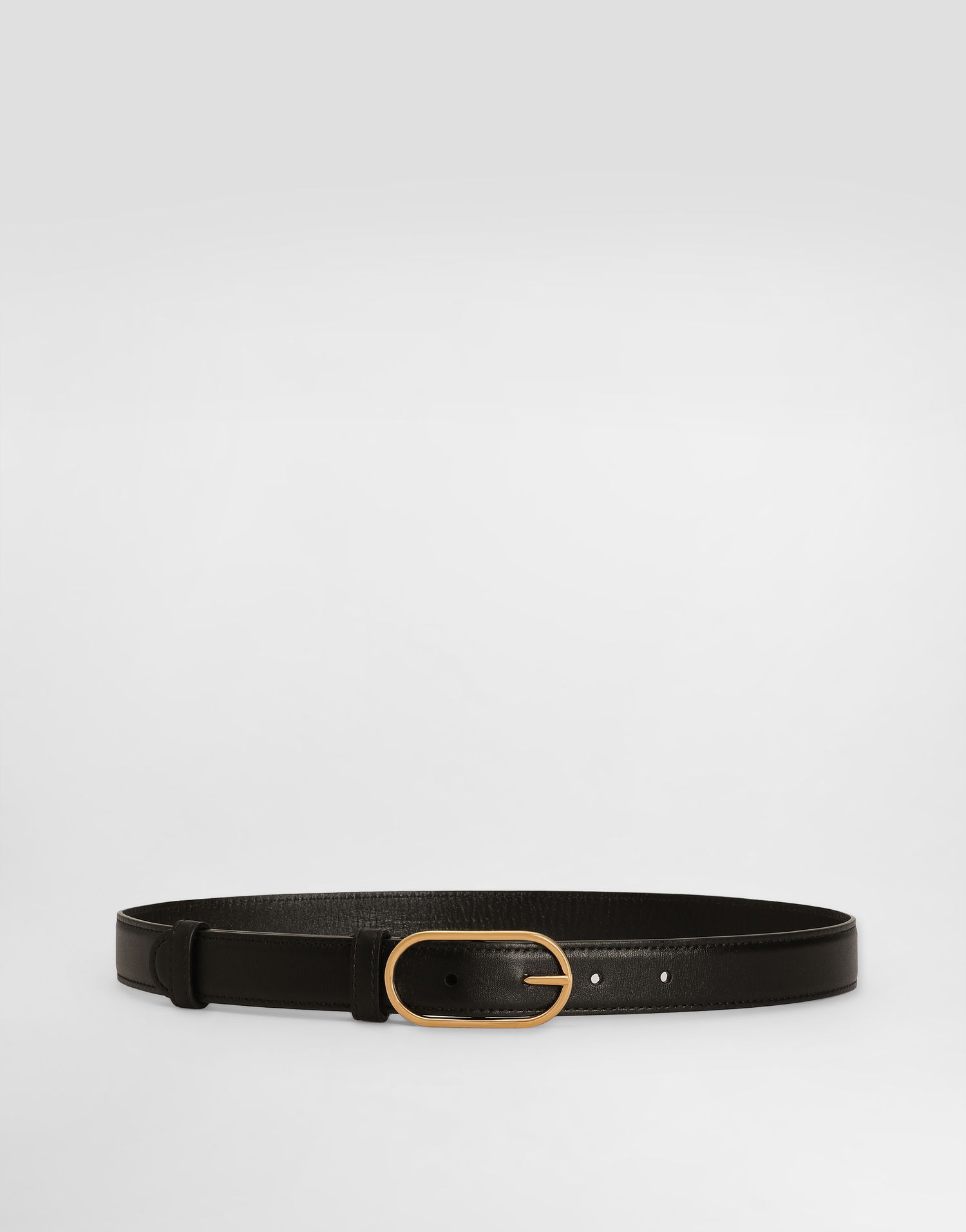 Opasok Dolce & Gabbana Dolce & Gabbana Calfskin Belt with Oval Buckle Čierna | BE1654A3G1980999, 0