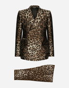 Double-breasted Leopard-design Jacquard Suit