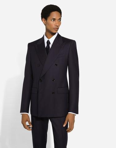 Bunda Dolce & Gabbana Double-breasted Wool Jacket Modrá | G2QU4TFC2FIB0387, 3