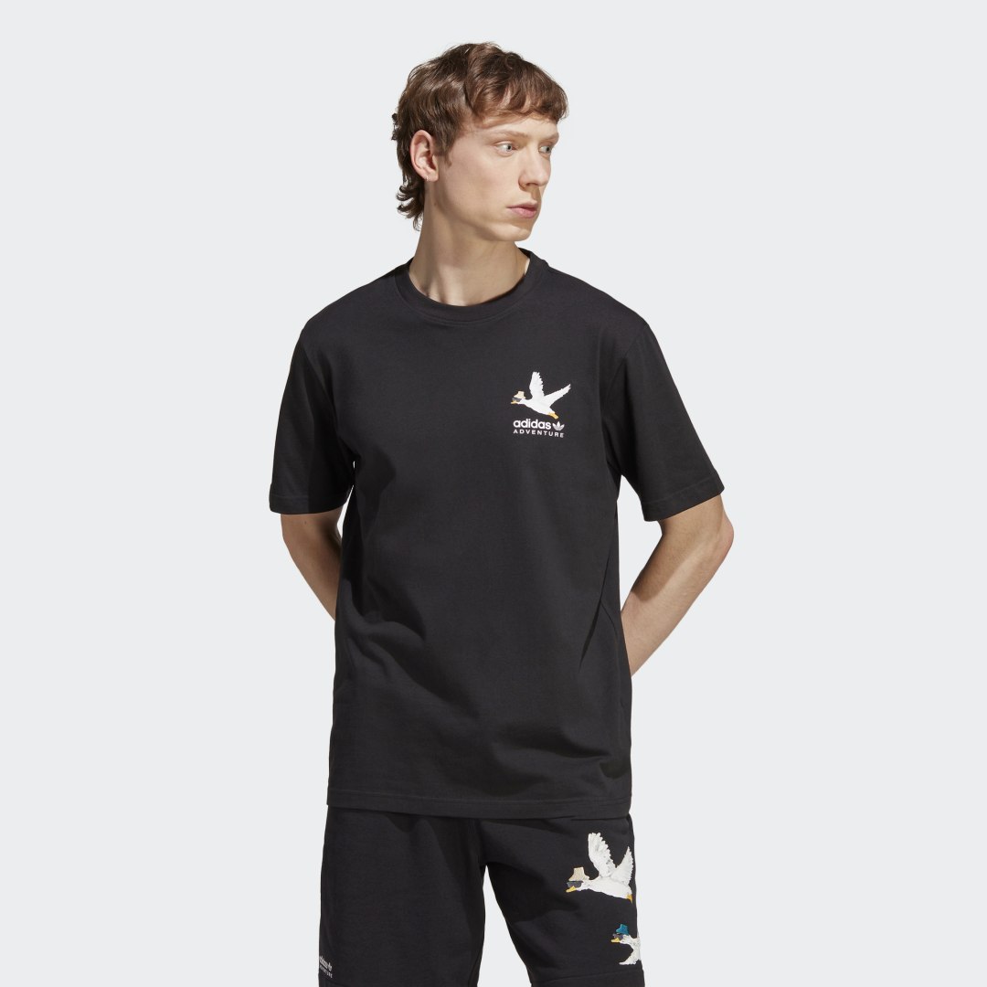 Tričko adidas Performance Tee Adventure Graphic Duckies Čierna | HZ1148, 0