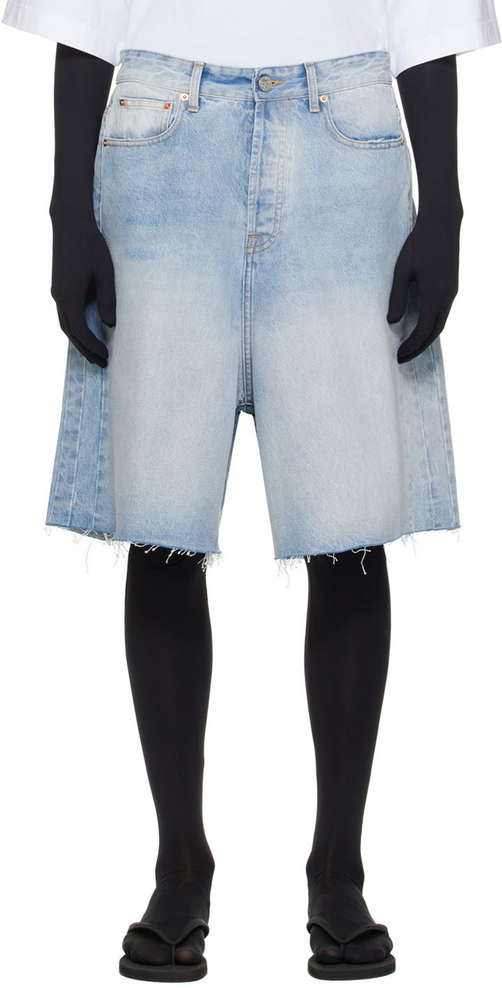 Faded Denim Shorts