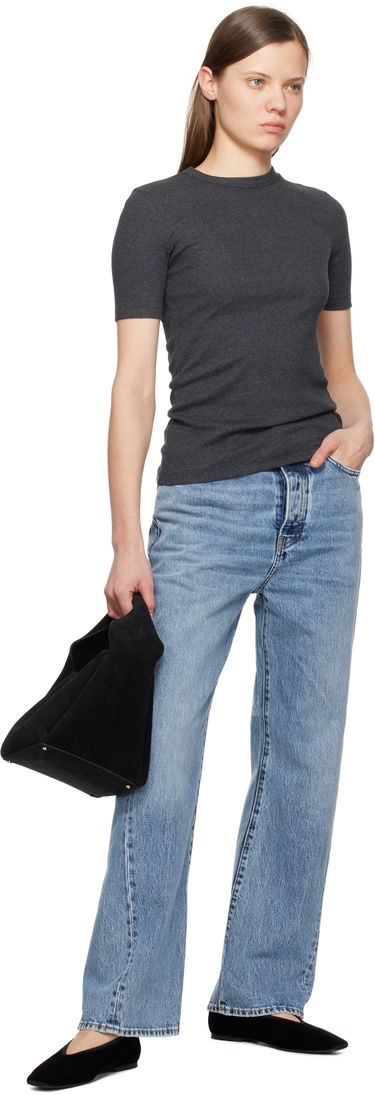 Tričko TOTEME TOTEME Classic Rib T-Shirt Šedá | 243-WRT1459-FB0246, 3