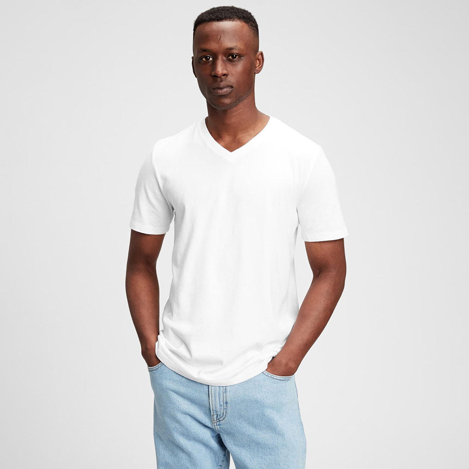 Tričko GAP T-shirt Classic Vneck Tee Optic White XS Biela | 440768-02, 0
