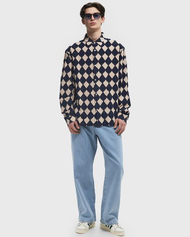 Košeľa Pleasures Pleasures Diamond Button-Down Long-Sleeve Shirt, XL Modrá | P24W012-NAVY, 1