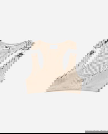 Podprsenka Jean Paul Gaultier Jean Paul Gaultier Ribbed Metal Hardware Logo Patch Bra Top Béžová | 26-01-W-TO430-J014 63, 1