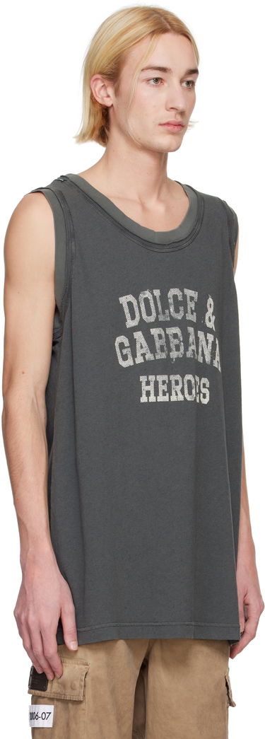 Tielko Dolce & Gabbana Dolce&Gabbana Oversize Singlet Tank Top Šedá | G8RY7TG7NTB, 1