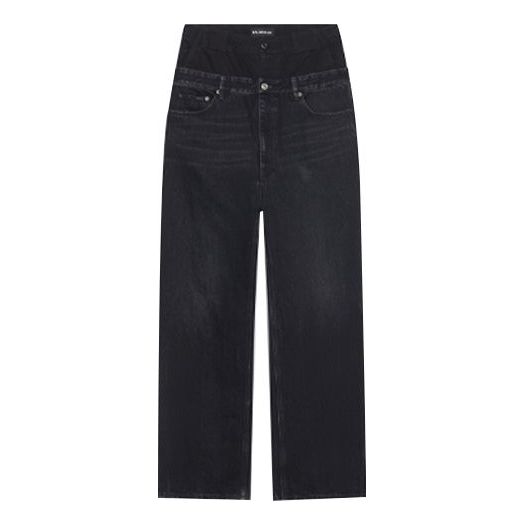 Džínsy Balenciaga Double Waistband Pants Čierna | 661609TBP471055