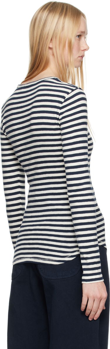 Tričko YMC YMC Earth Stripe Long Sleeve T-Shirt Navy | Q6AZE, 2