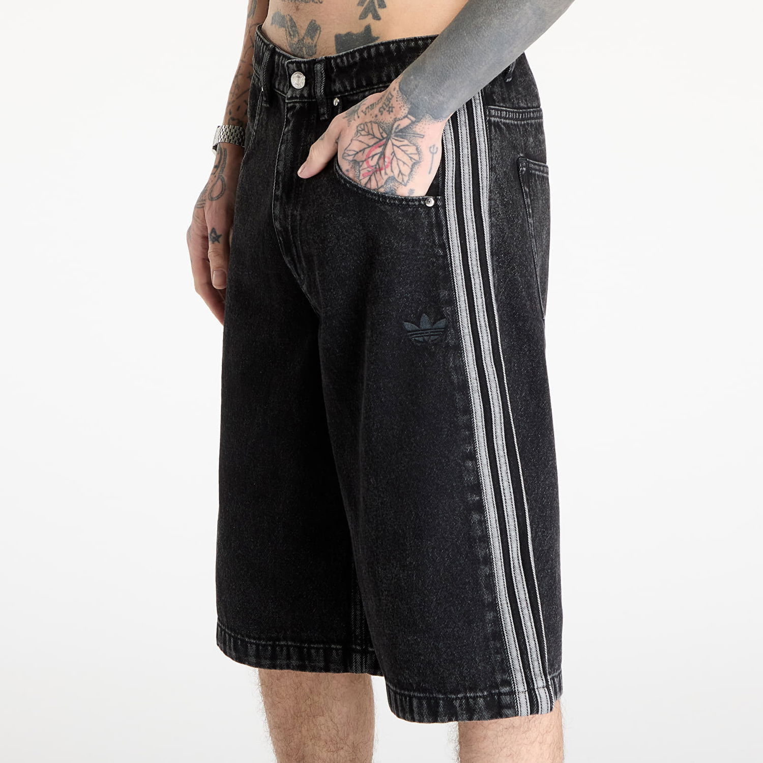 Šortky adidas Originals Firebird Adicolor Denim Shorts Čierna | JC6719, 1