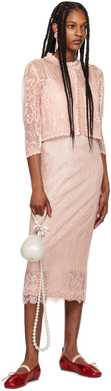 Šaty Simone Rocha Simone Rocha Floral Lace Midi Slip Dress Ružová | SHMK3 0645, 3