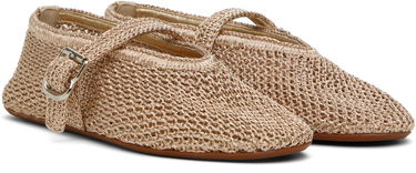 Šaty Alaïa ALAÏA Open Knit Ballerina Flats Béžová | AA3A029TK047, 3