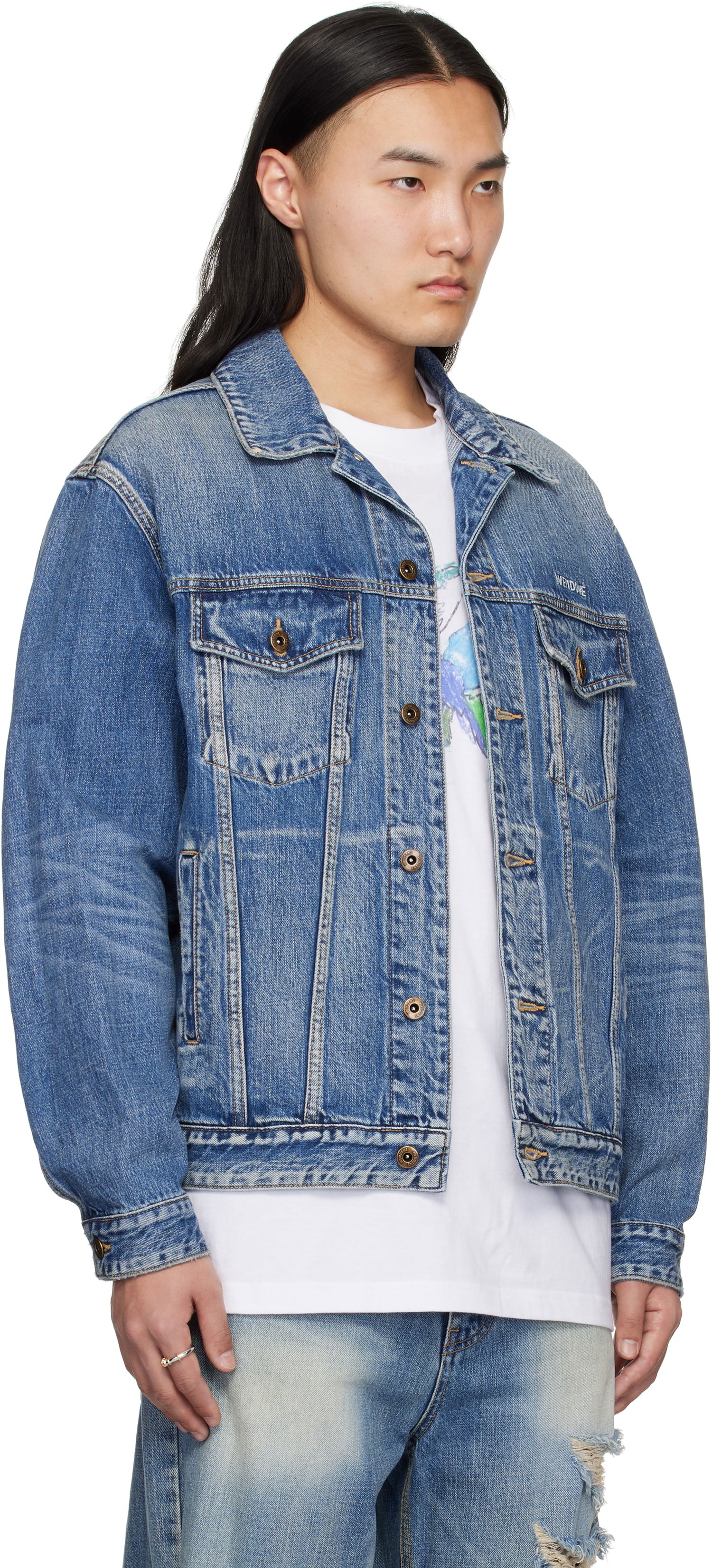 Bunda We11done We11done Washed Denim Jacket Modrá | WD-DJ0-25-313-U-BL, 1