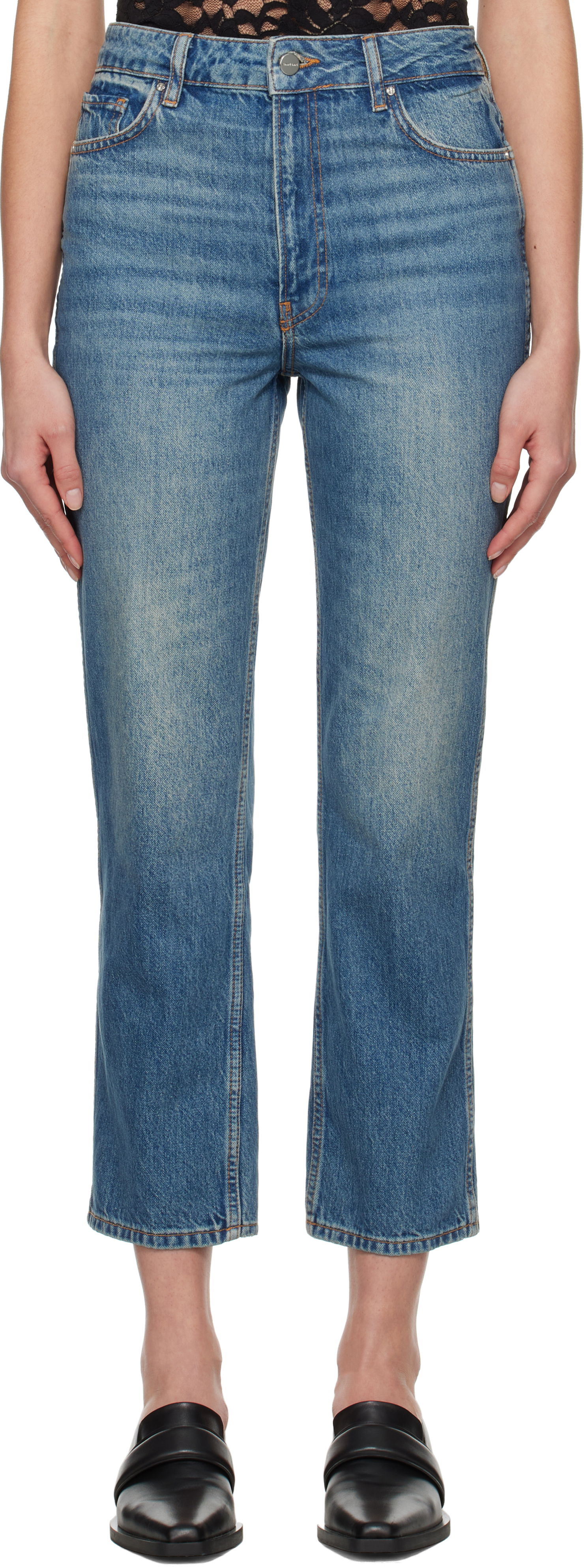 Džínsy Anine Bing Anine Bing Vin Straight Leg Jeans Modrá | A-06-10394-WHD26, 0