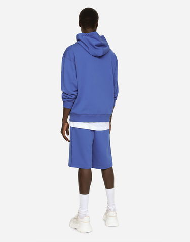 Mikina Dolce & Gabbana Jersey Hoodie With Branded Tag Modrá | G9ZU0TG7F2GBA232, 2