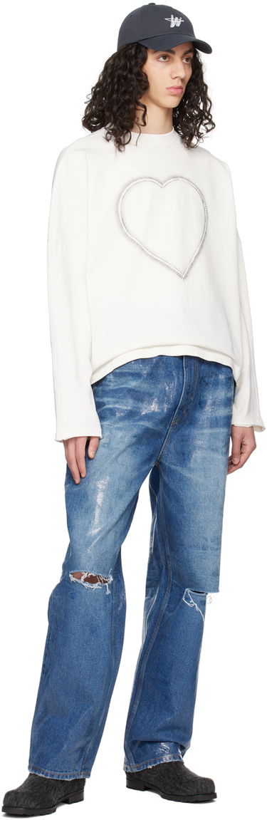 Džínsy We11done We11done Foil Distressed Jeans Modrá | WD-DP1-23-342-M-BL, 3