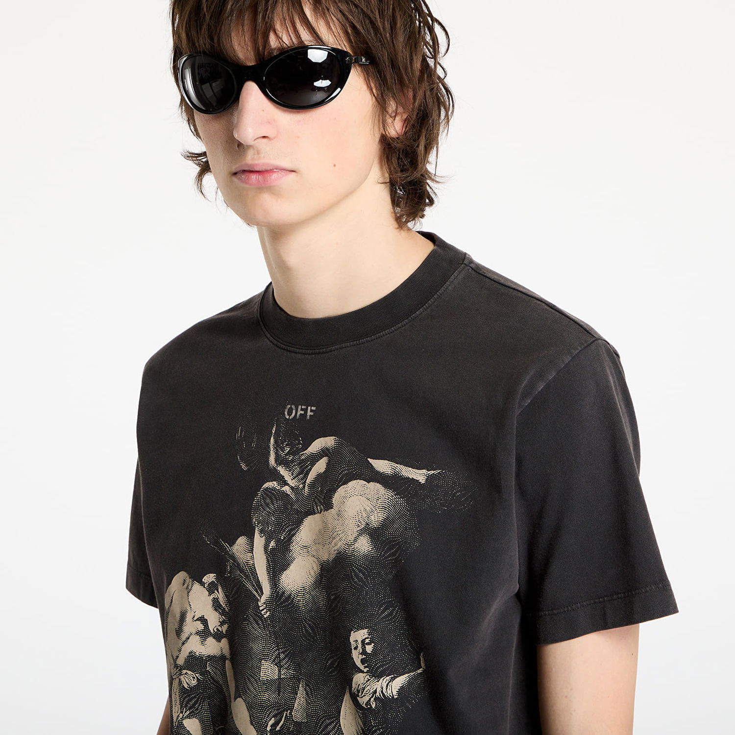 Tričko Off-White Martyrdom Slim Short Sleeve T-Shirt Vintage Čierna | OMAA027S25JER00E1361, 1