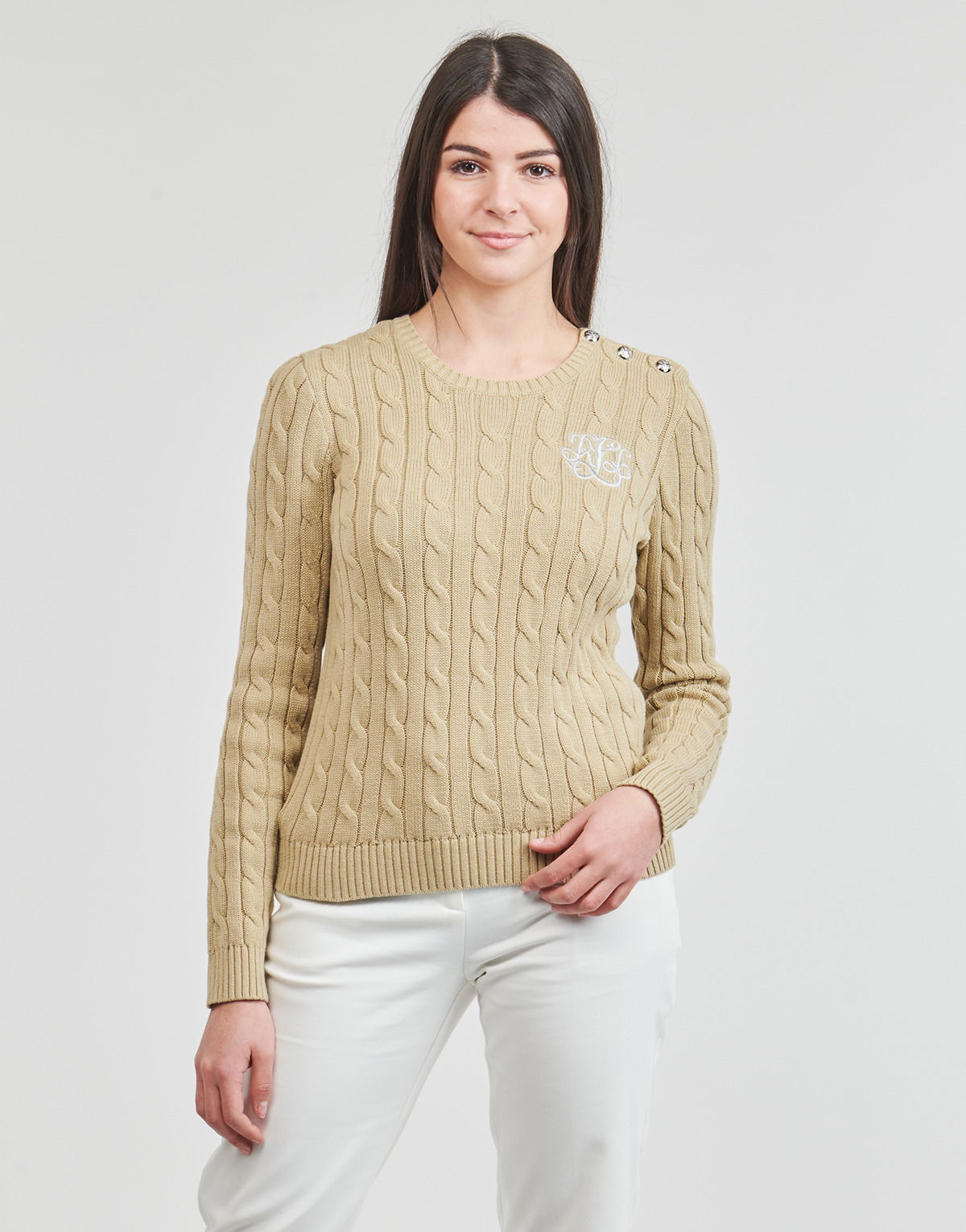 Sveter Polo by Ralph Lauren Montiva Long Sleeve Pullover Béžová | 200925325005, 0