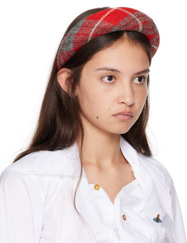 Baretka Vivienne Westwood Vivienne Westwood Harris Tweed Tartan Padded Headband Červená | 8102001F-W00W1-, 1