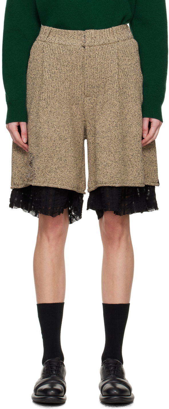 Layered Lace Knit Shorts