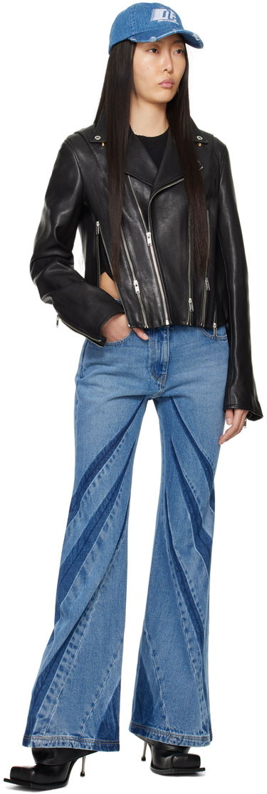 Bunda Dion Lee Cropped Leather Biker Jacket Čierna | C4048P23, 3