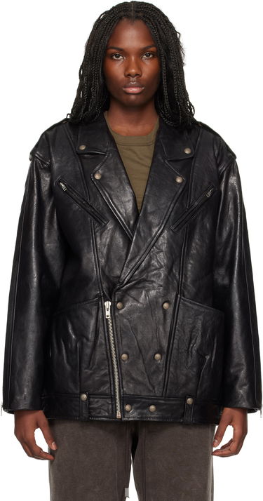 Bunda R13 R13 Elongated Motorcycle Leather Jacket Čierna | R13WR339 R431A, 0
