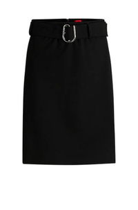 Mini Skirt with Belt and Wrap-Style Front
