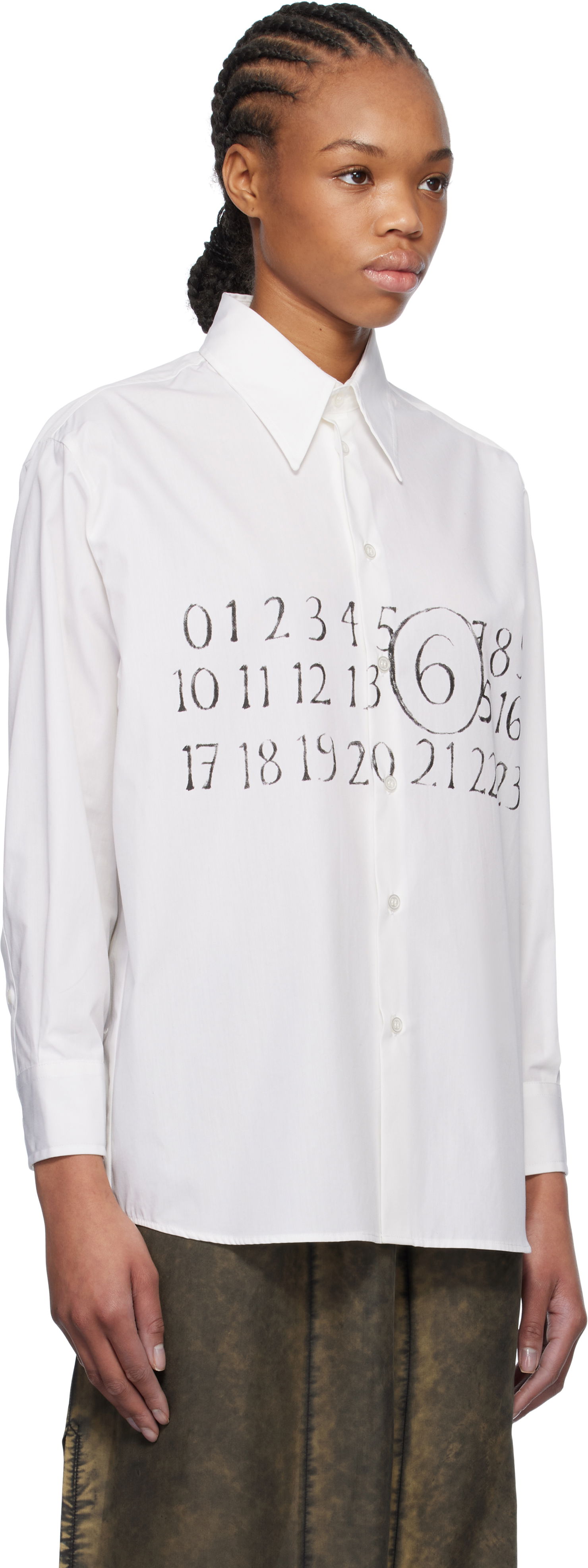 Košeľa Maison Margiela MM6 Maison Margiela Cotton Poplin Numbers Shirt Biela | S52DT0047 M35152, 1