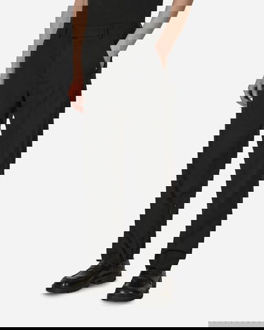 Nohavice Off-White Embroidered Wool Slim Zip Trousers Black Čierna | OMCA196S23FAB001 1000, 1