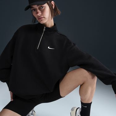 Mikina Nike Sportswear Phoenix Fleece Quarter-Zip Sweatshirt Čierna | HJ0931-010, 4