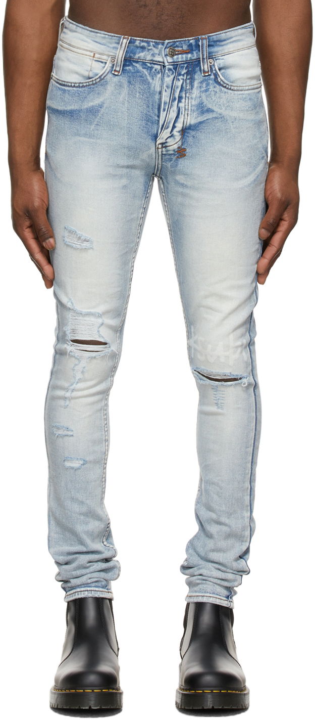 Džínsy Ksubi Ksubi Van Winkle 1999 City High Distressed Jeans Modrá | 5000007148, 0