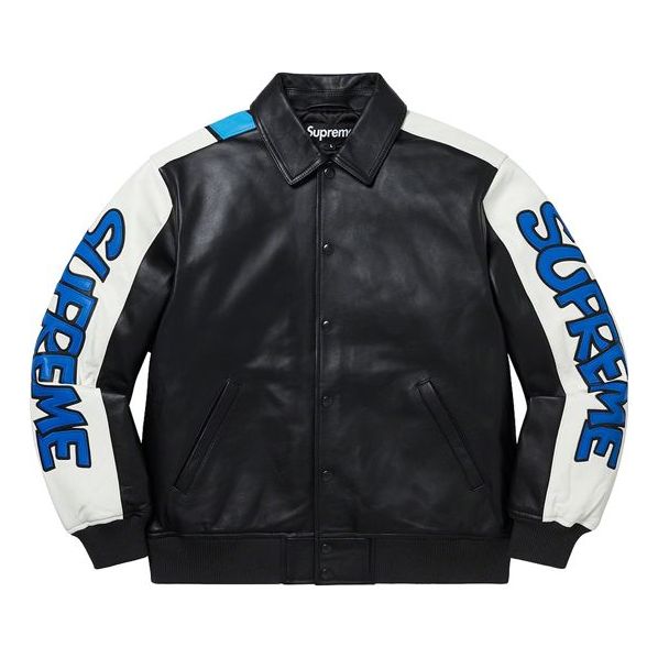 Bomber bunda Supreme Varsity Leather Jacket Čierna | SUP-FW20-166