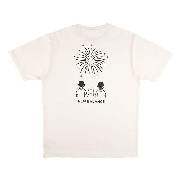 Tričko New Balance Noritake Fireworks Graphic Tee Biela | AMT12391-RSI, 0