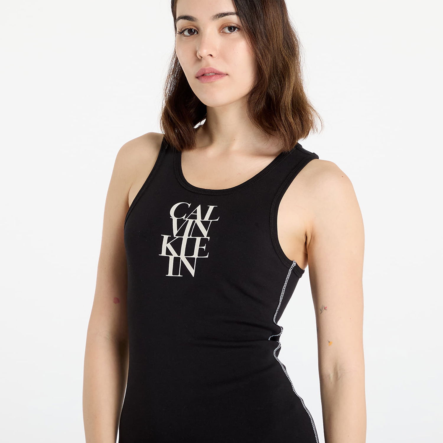 Šaty CALVIN KLEIN Calvin Klein Jeans Women's Cotton Rib Dress Čierna | LV044C203G UB1, 1