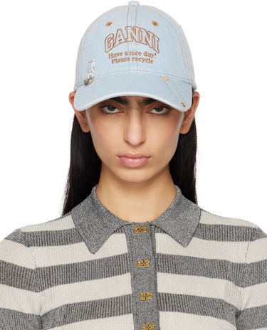 Šiltovka GANNI GANNI Denim Baseball Cap Modrá | A6563, 0