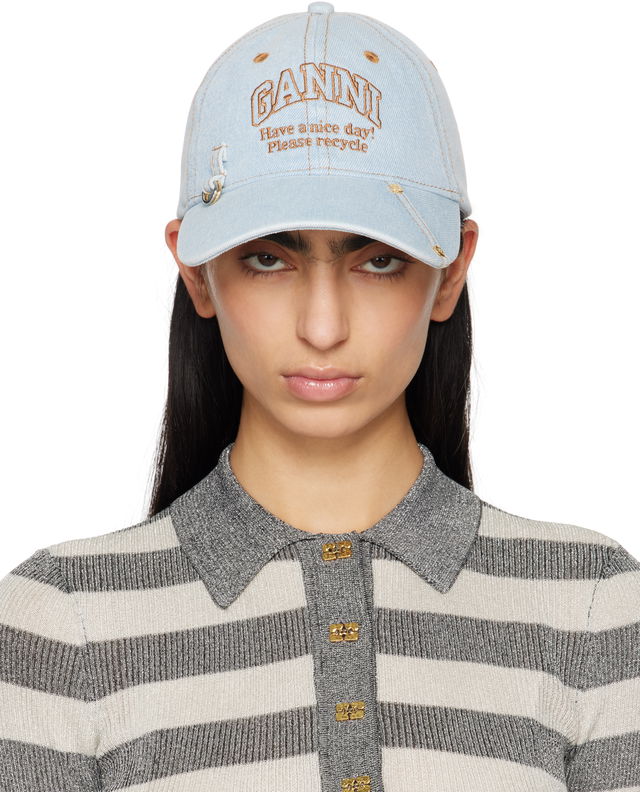 GANNI Denim Baseball Cap