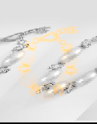 Náramok Dolce & Gabbana Dolce & Gabbana Pearl Bracelet With Crystal Accents And DG Logo Biela | WBR2E3W1111W0111, 3