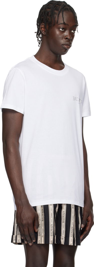 Tričko Balmain Vintage Gel Logo T-Shirt Čierna | EH1EF000GD84, 4