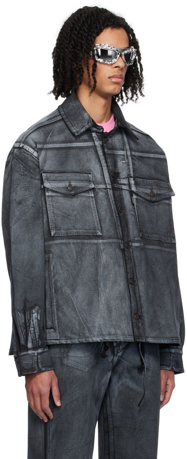 Bunda Ottolinger Ottolinger Printed Denim Jacket Šedá | 1700412, 4