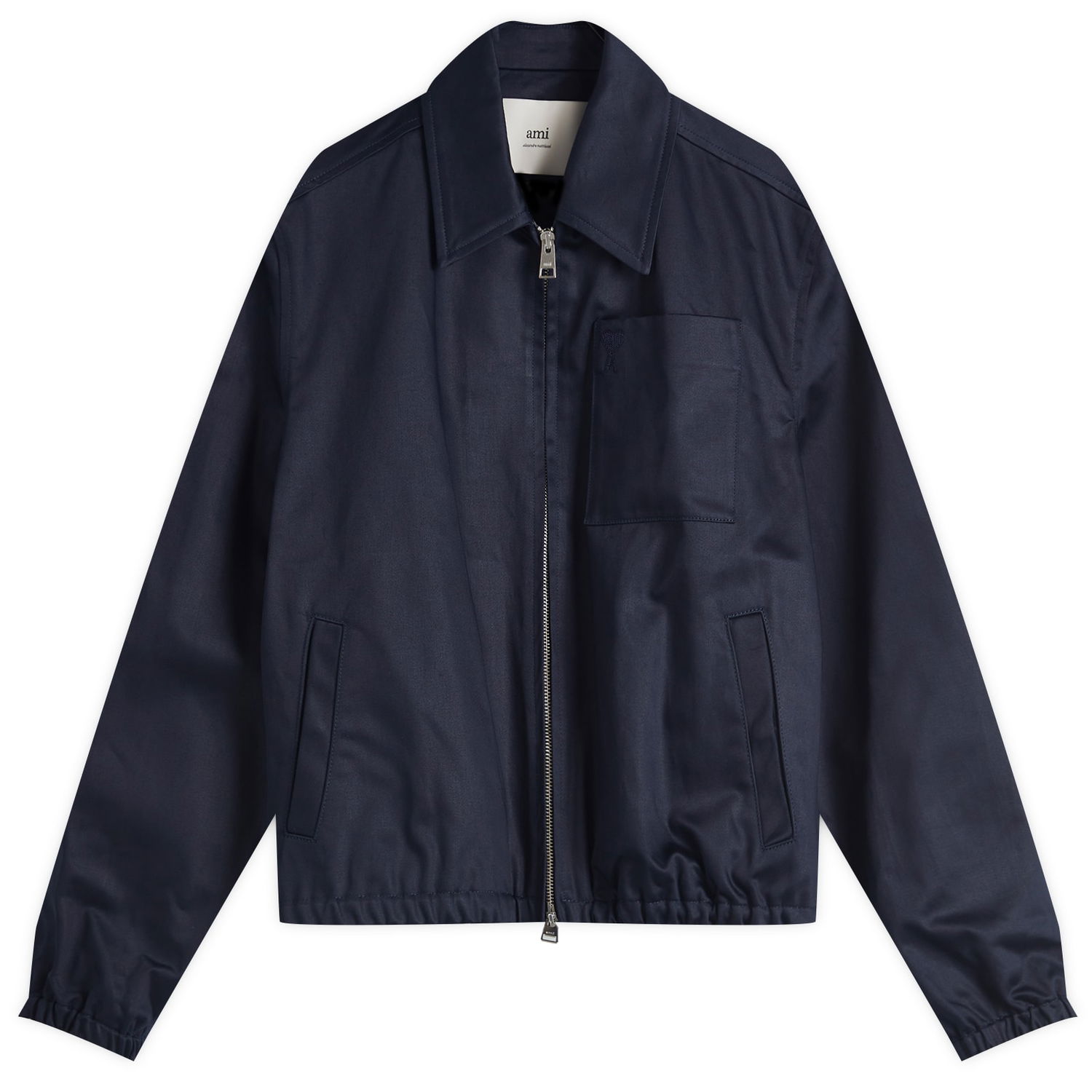 Vetrovka AMI AMI Paris Men's ADC Zipped Cotton Jacket Size Small Navy | HJK059-CO0103-4011, 0