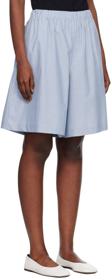 Šortky Baserange Claude Pinstriped Elasticated Waist Shorts Modrá | SSCL-PO-000, 1