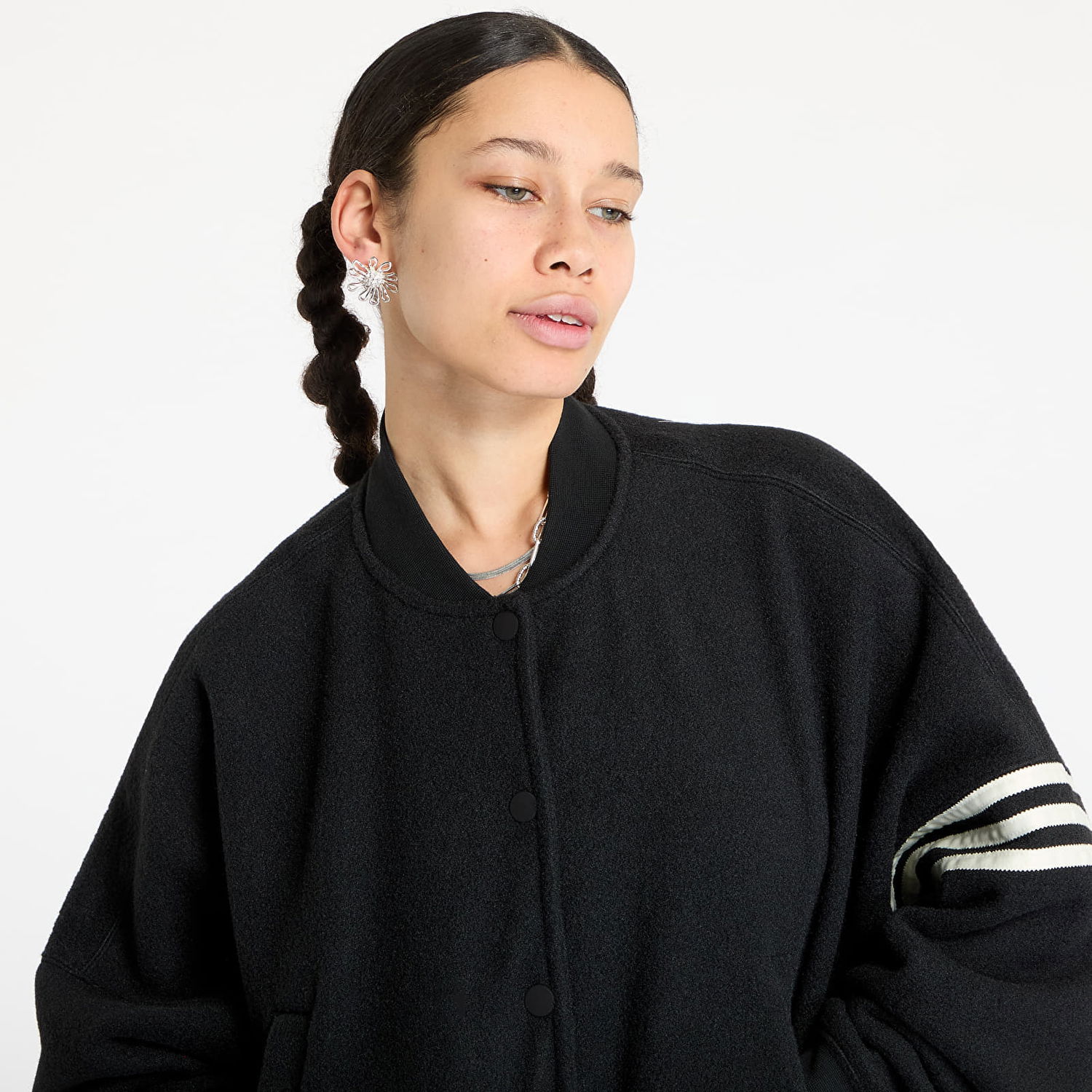 Bomber bunda adidas Originals Neuclassics Boucle Bomber Jacket Čierna | JI8525, 1