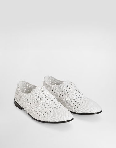 Doplnky Dolce & Gabbana Dolce & Gabbana Woven Leather Derby Shoes Biela | A10872A9M0880002, 1
