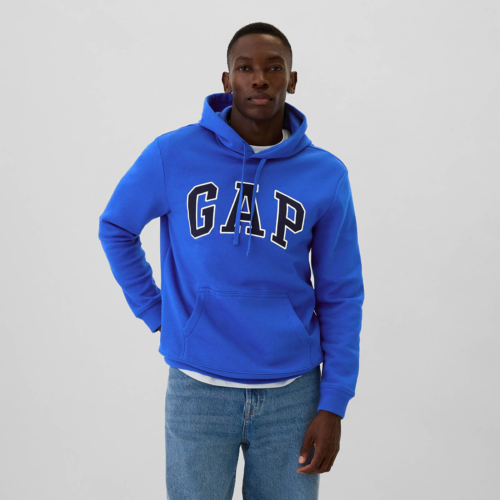 Sweatshirt Logo Pullover Hoodie Radiant Blue S