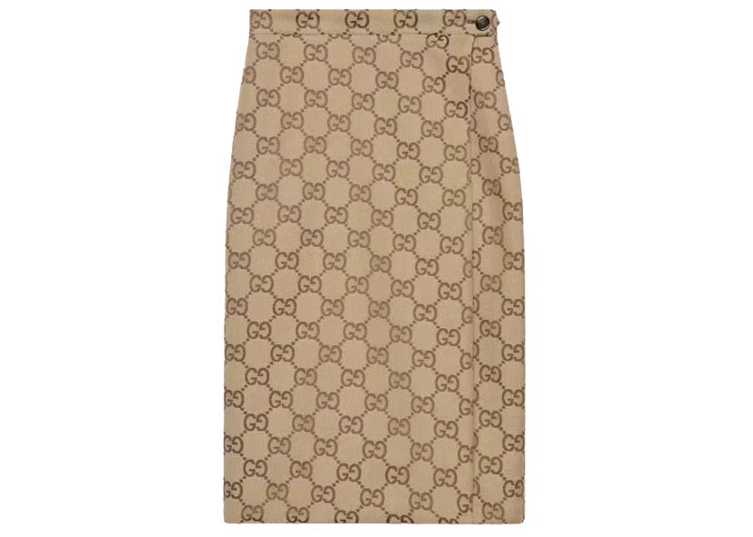 Sukňa Gucci Balenciaga x The Hacker Project Maxi GG Skirt Beige/Ebony Béžová | 677048 ZAH8G 2580