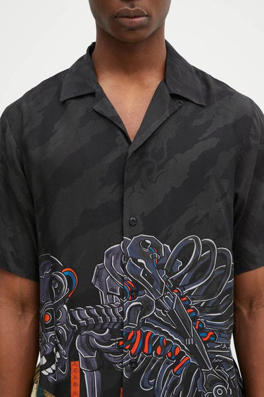 Košeľa Maharishi Cyber Skeleton Vacation Shirt With Čierna | 1408-BLK, 3