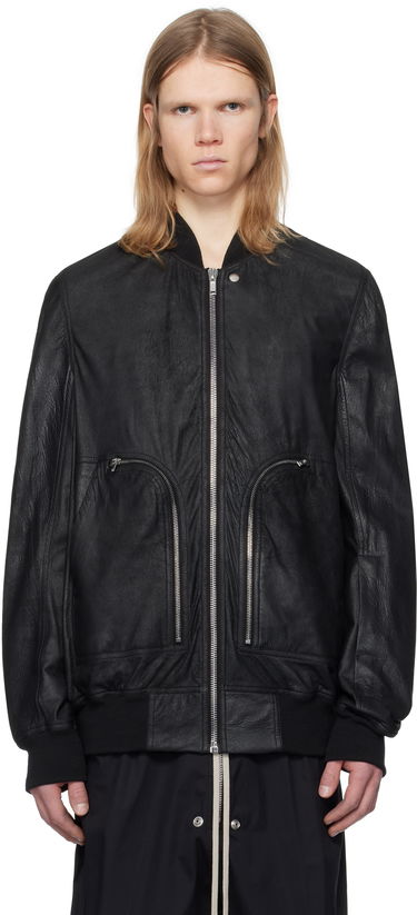 Bomber bunda Rick Owens Rick Owens Hollywood Flight Leather Jacket Čierna | RU01E5771 LBA, 0
