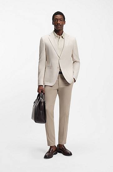 Polo tričko BOSS Mercerised-cotton Polo Shirt with Double B Monogram Béžová | 50555829, 1