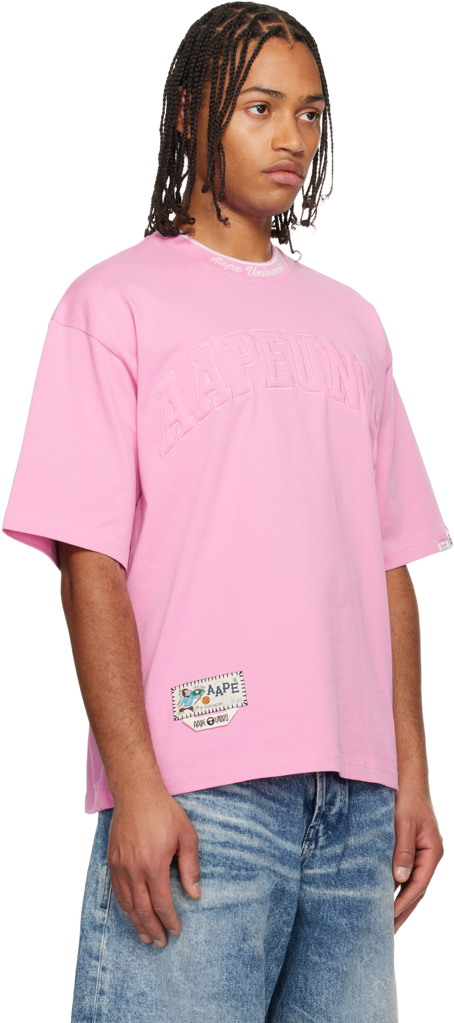 Tričko AAPE by A Bathing Ape 'AAPEUNVS' Logo T-shirt Ružová | AAPTEM1659XXNPKX, 1