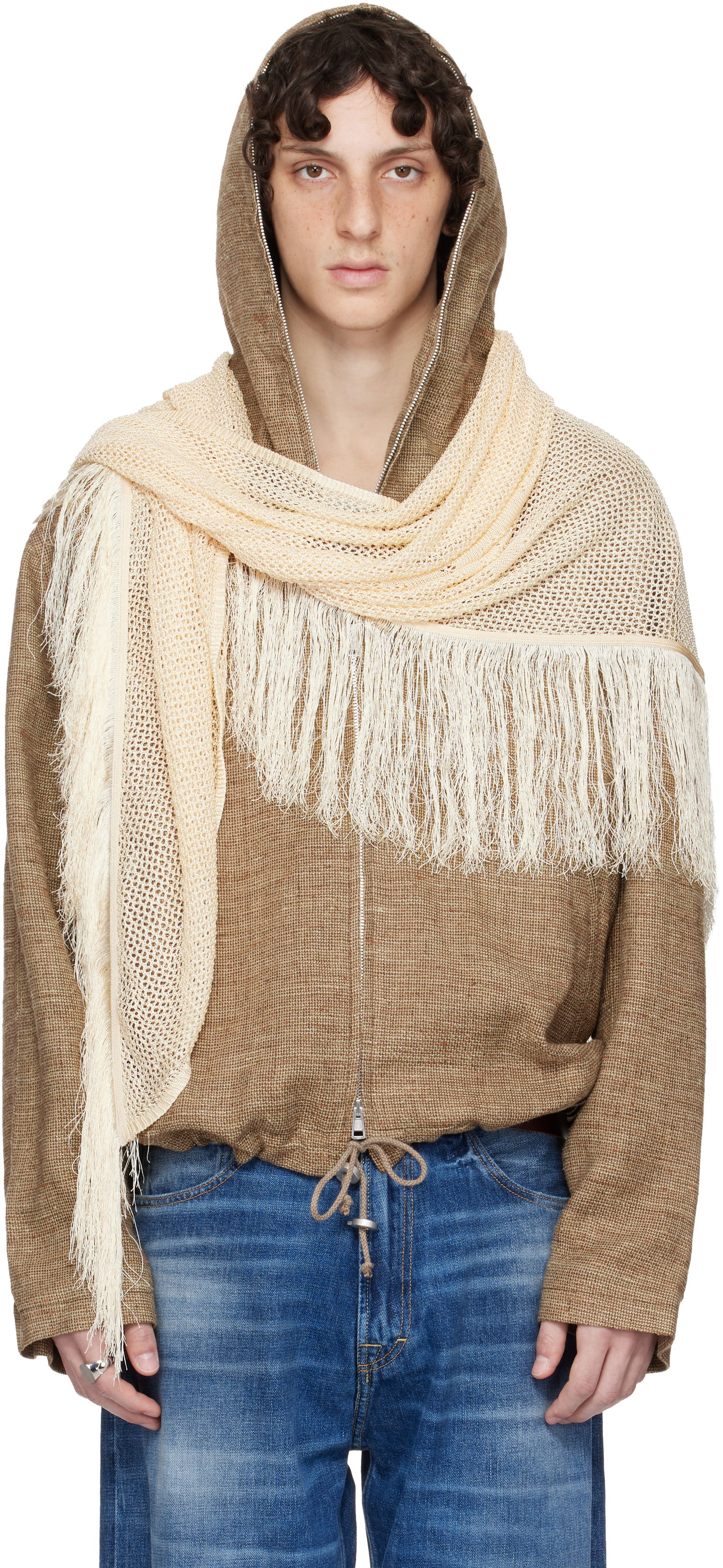 Šál OUR LEGACY OUR LEGACY WORK SHOP Fringed Knit Scarf Hnedá | WS2258TAF, 0