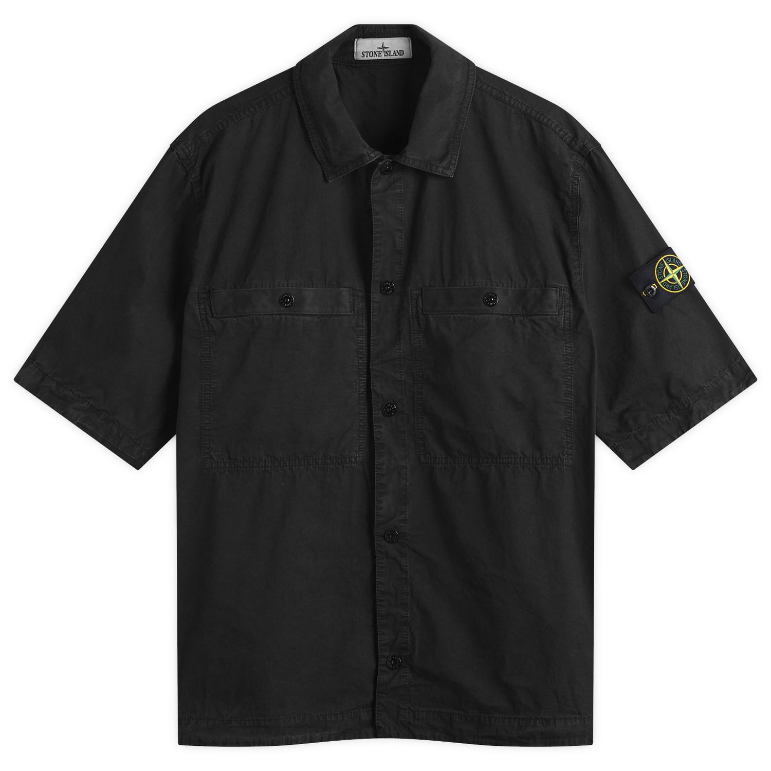 Košeľa Stone Island Old Effect Short Sleeve Overshirt, Size Large Čierna | K1S151200029-V0129, 0